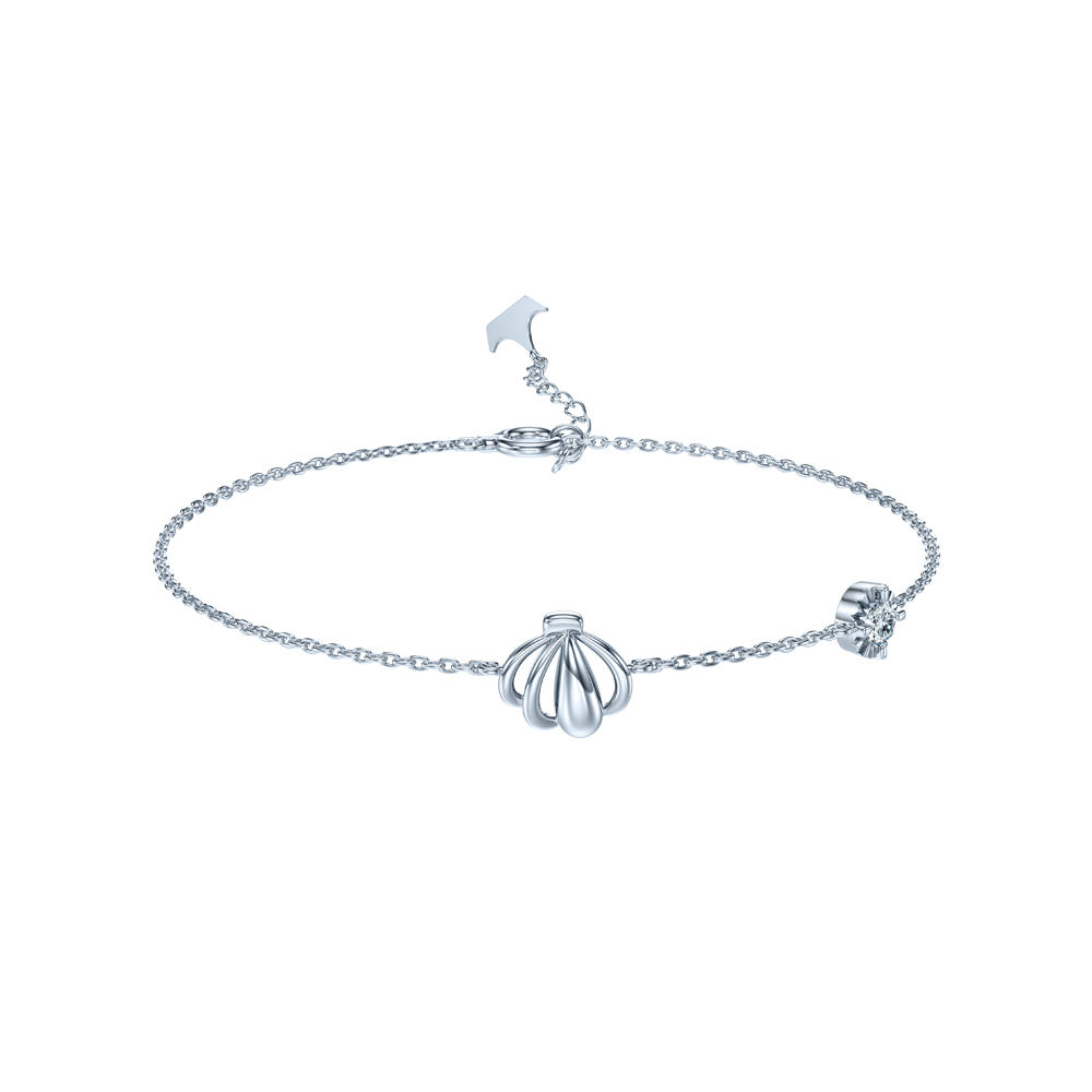The Little Mermaid Until You  :  10K Shell Aquamarine Bracelet BRDL005