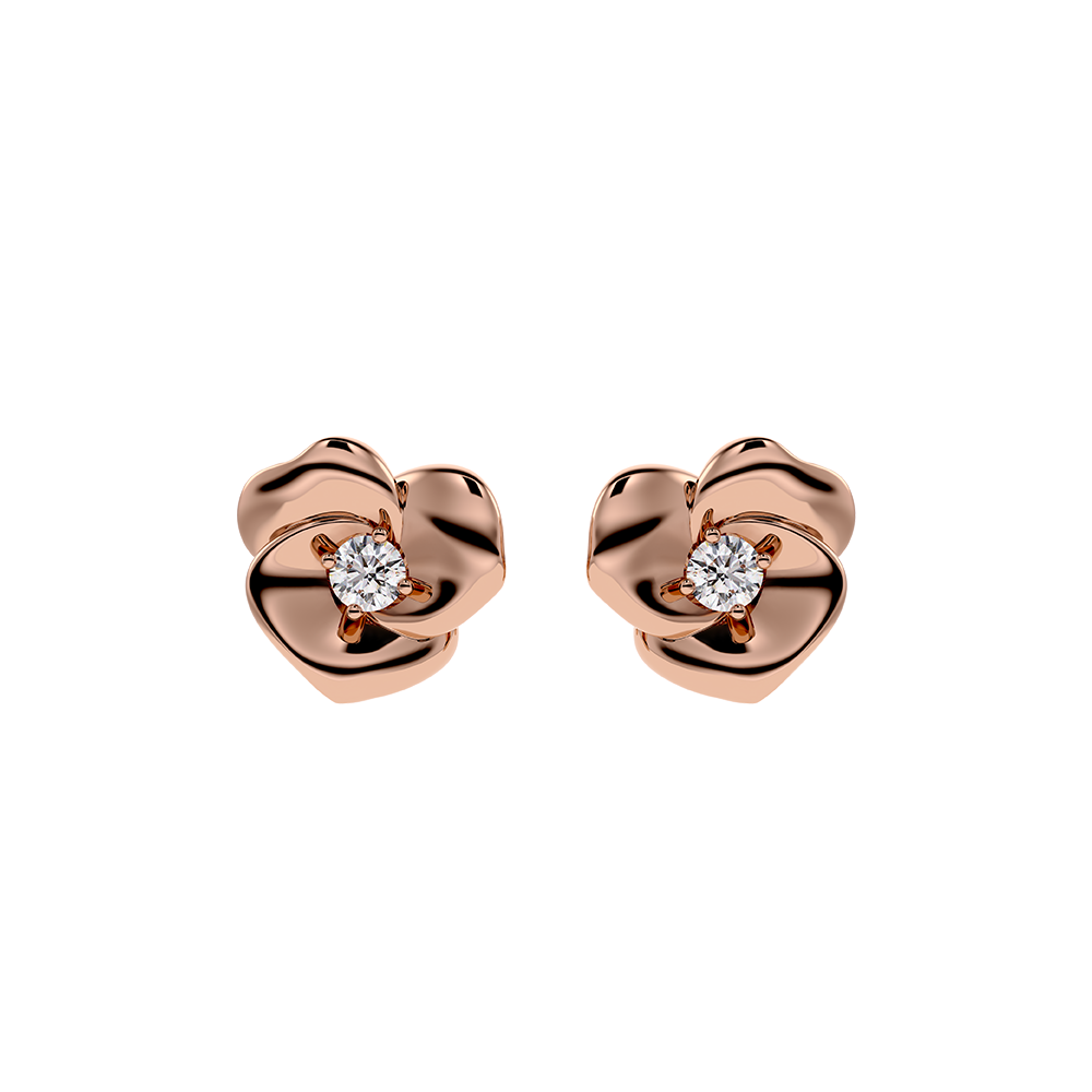 One Day Sleeping Beauty :  10K gold Sleeping Beauty Rose Diamond Earring EEDS001