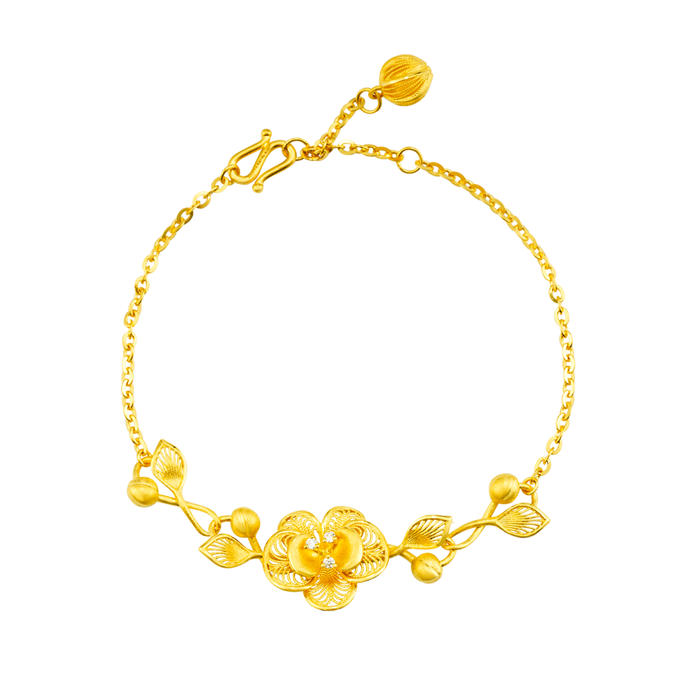 Moth Orchid 999 Pure Gold Bracelets GB1045