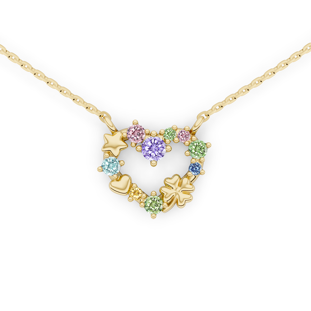 CareBears Lucky Companion 10K Stellar Vow Necklace NN0305
