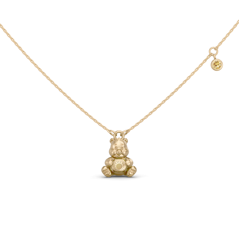 Crafted for Care Bears 10K Signature 3D Bear Necklace NN0309
