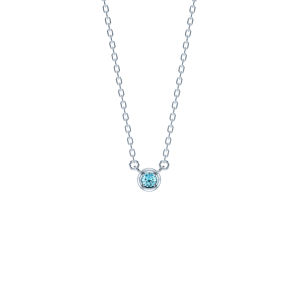 Lovers : 18K Classic blue diamond necklace