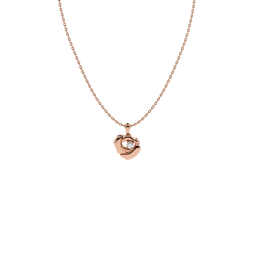 One Day Sleeping Beauty :  10K gold Sleeping Beauty Rose Diamond Necklace NNDS001