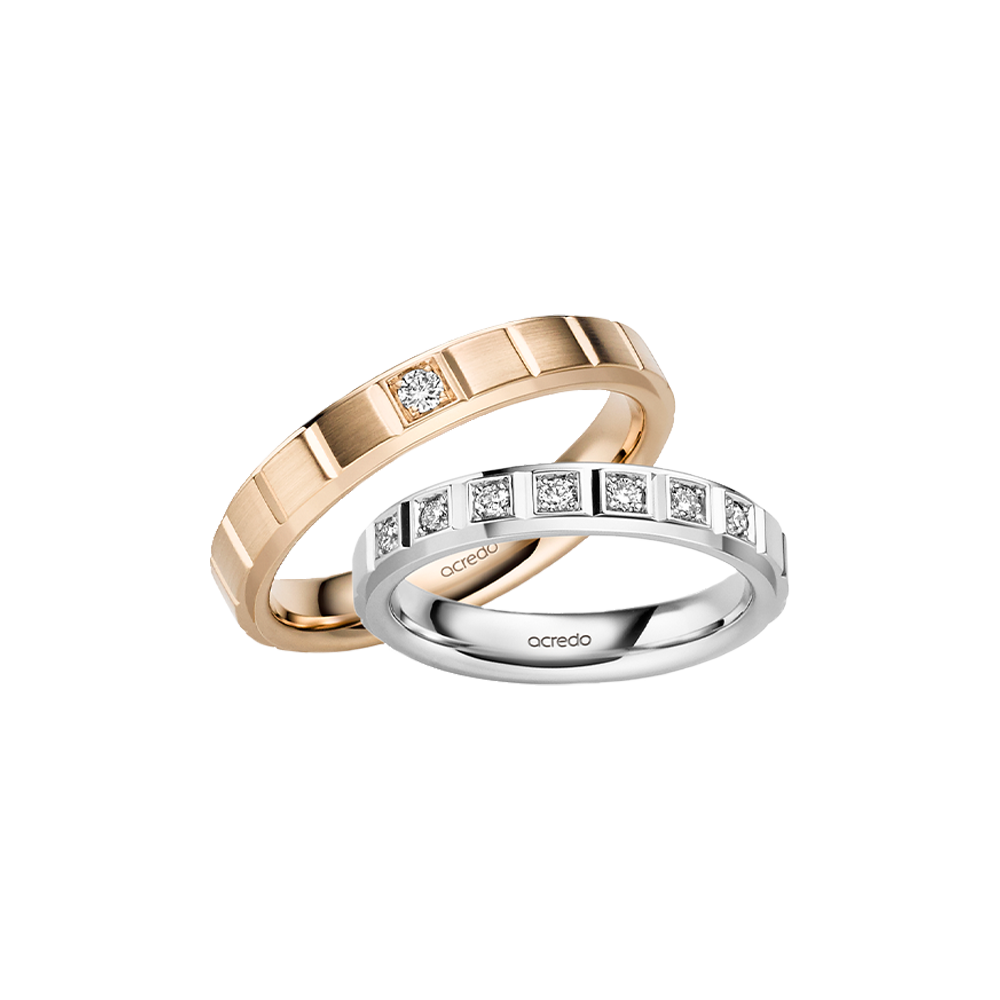 acredo wedding rings of German craftsmanship Facets collection- RMF0617