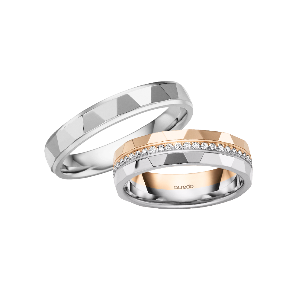 acredo wedding rings of German craftsmanship Facets collection RMF0621