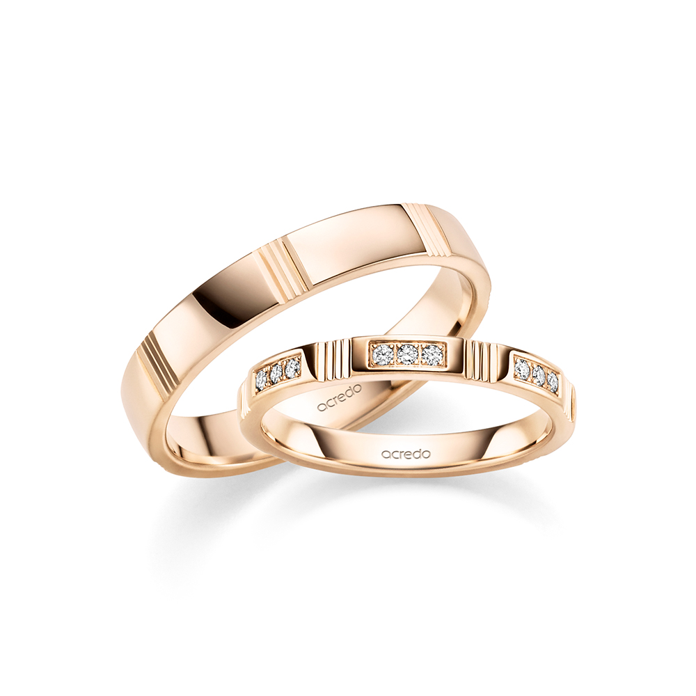 acredo wedding rings of German craftsmanship Facetted Connection Collection - RMF0635