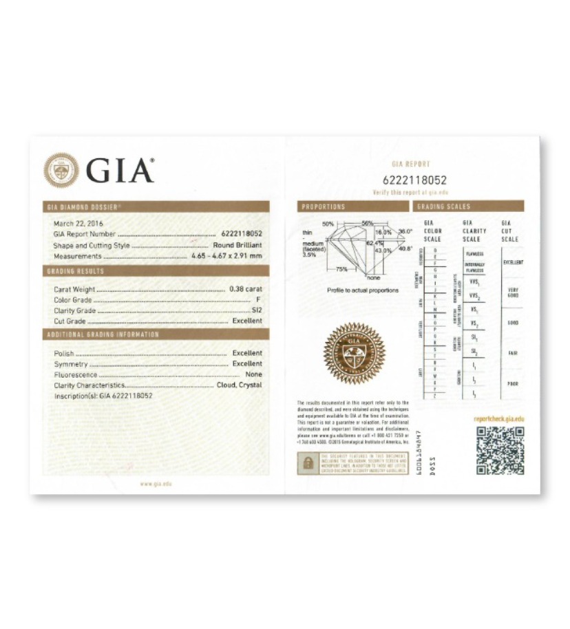 GIA鑽石鑑定-小證書