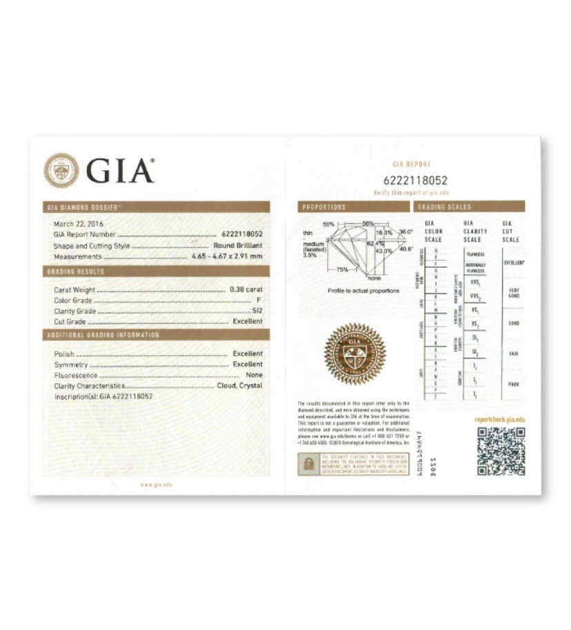 GIA鑽石鑑定-小證書 GIA鑽石鑑定-小證書