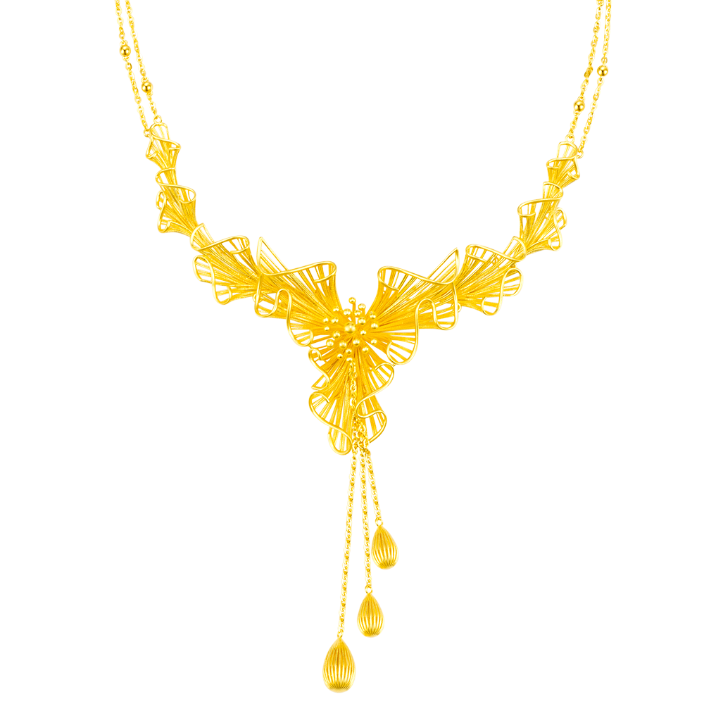 Graceful Dance 999 Pure Gold Necklaces GN1050