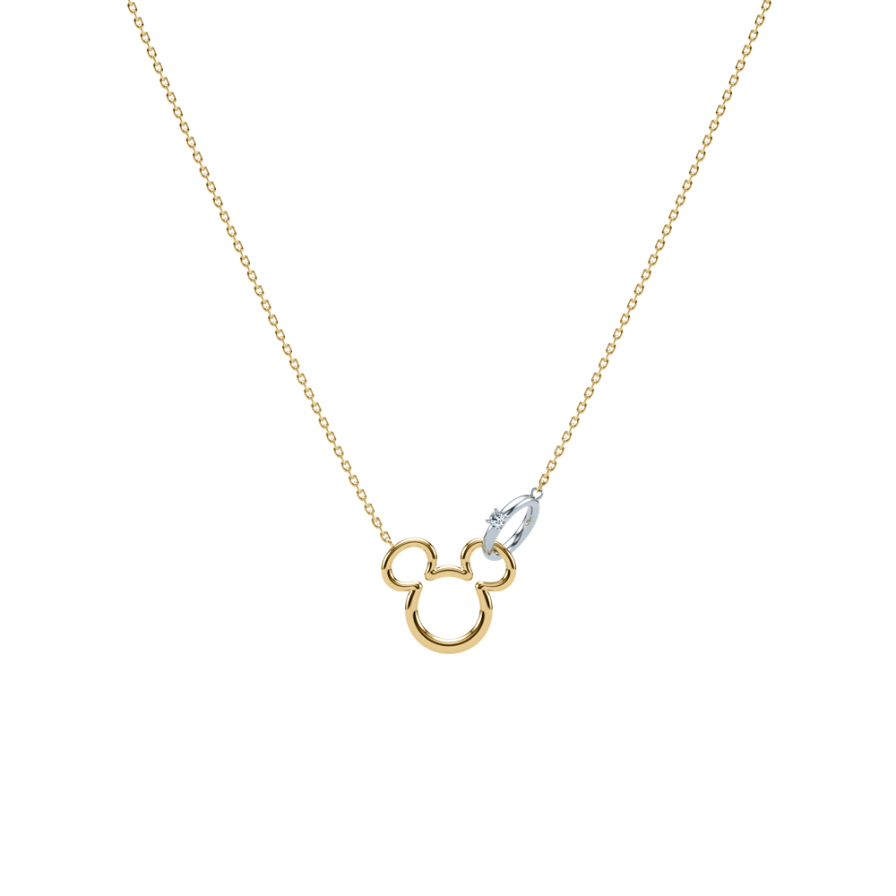 Mickey Mouse I Mean Us :  10K Mickey Babyring Necklace NNDM001