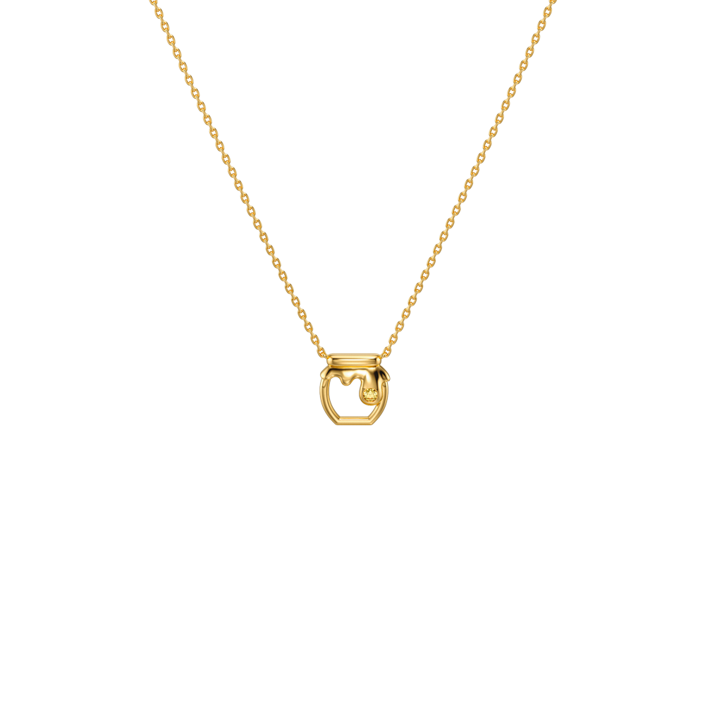 Winnie-the-Pooh Honey : 10K Yellow Crystal Gemstone Necklace NNDW003