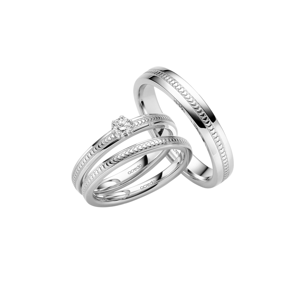 acredo wedding rings of German craftsmanship Hearts collection- RMF0611