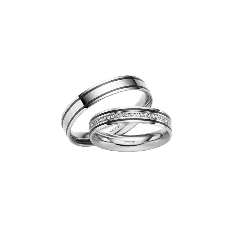 acredo wedding rings of German craftsmanship Carbon collection- RMF0614