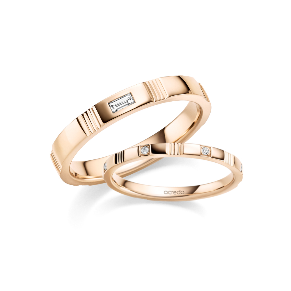 acredo wedding rings of German craftsmanship Facetted Connection Collection - RMF0636